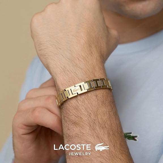 Lacoste Bracelet à maillons Collection METROPOLE Embelli avec motif petit piqué